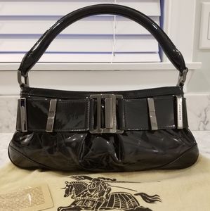 Burberry Quilted Patent Leather Purse: Black